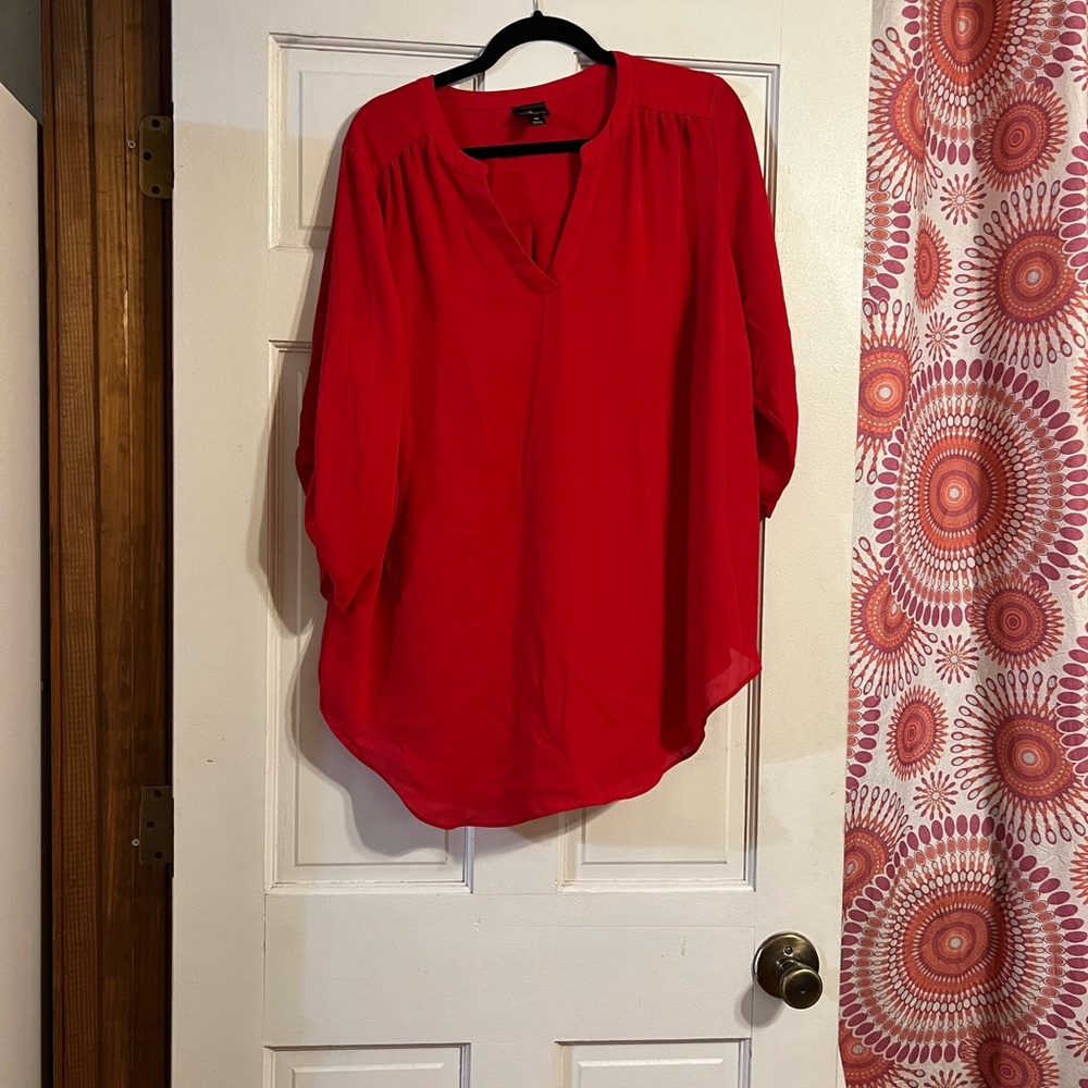 Red sheer top